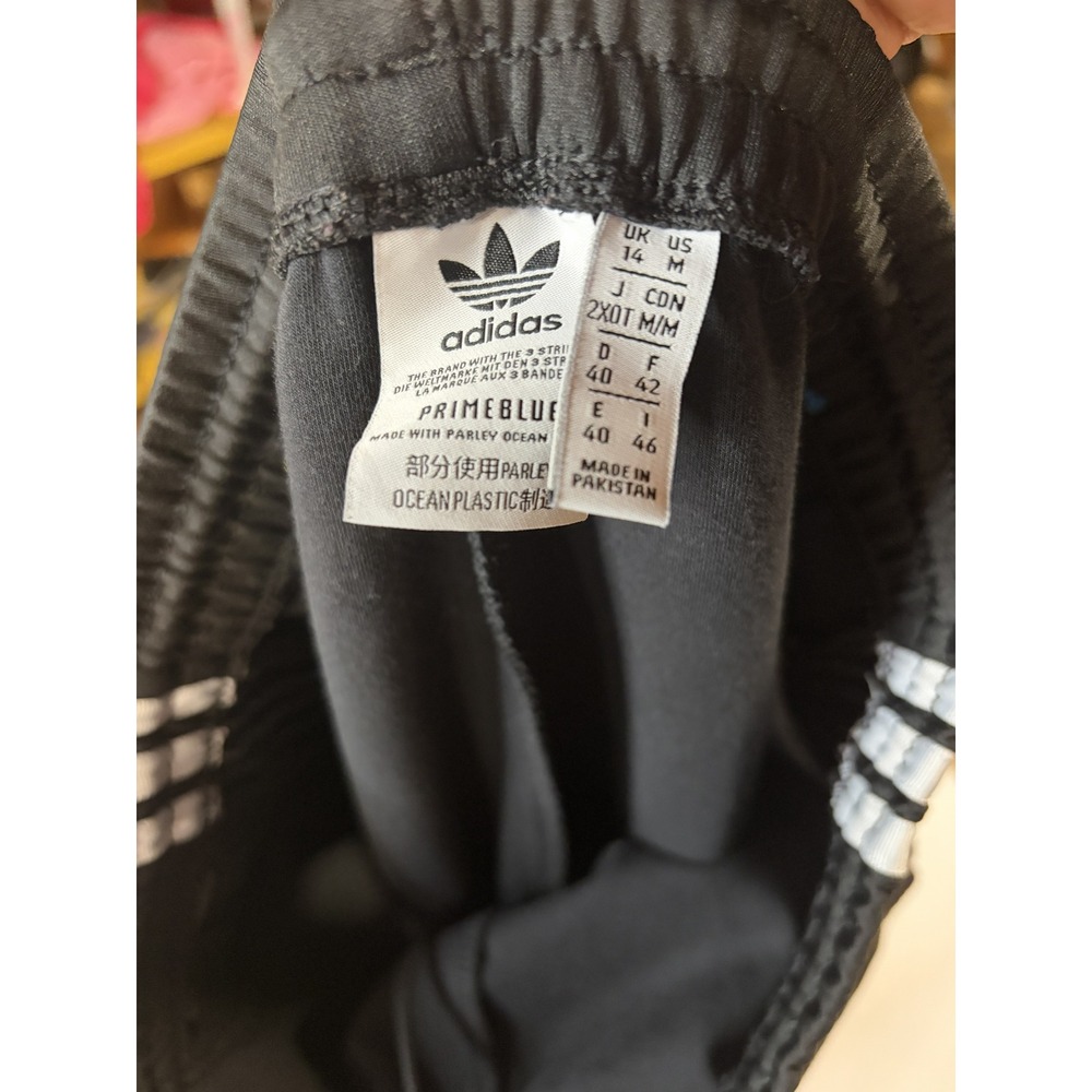 Adidas Originals Primeblue SST Track Pants Black White 3-Stripe Joggers Medium - Picture 9 of 9